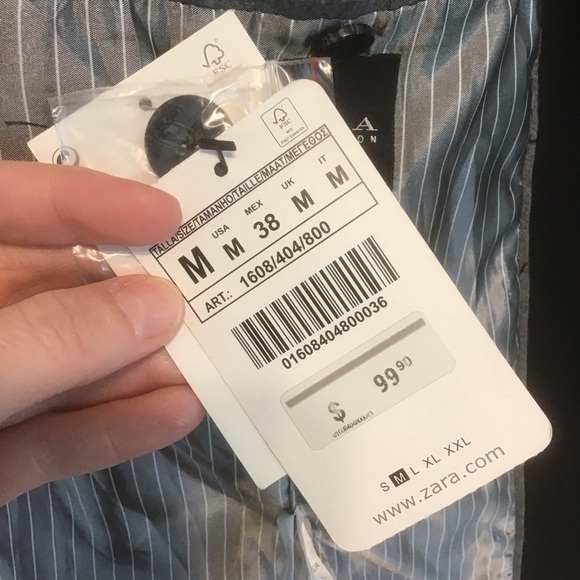 ZARA COLLECTION Men’s One Button Black Knit Blazer M - Picture 5 of 7